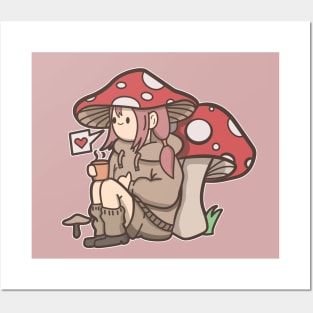 mushroom girl Posters and Art